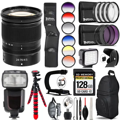 Nikon NIKKOR Z 24-70mm S Lens + Pro Flash LED Light -128GB Accessory Bundle • $668.99