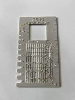 Vintage Zero Knitting Know-All Needle Gauge  Zero - Safe For All Woollens • $12.87