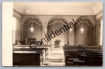 Real Photo RP Interior Methodist ME Church Monona IA Clayton Cty Iowa RPPC M50 • $14.99