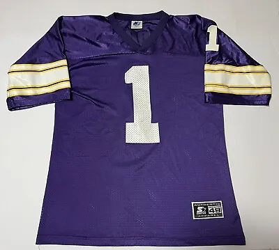 Vintage Starter NFL Minnesota Vikings Warren Moon Football Jersey Size 48 Large • $40