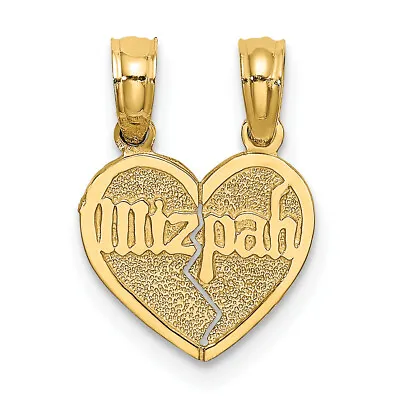 Lex & Lu 14k Yellow Gold Reversible Break Apart Mizpah Heart Charm • $109.99