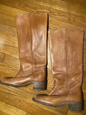 VTG Frye Womans Campus Boots Leather Tan Size 8 B USA 6502T M14257 • $255