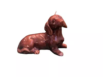 Dachshund Dog Candle Brown Vintage 6 X 4 Inches Collectible Wax Figurine • $12