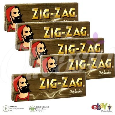 5 X Zig Zag UNBLEACHED Regular Size Rolling Papers • £3.45