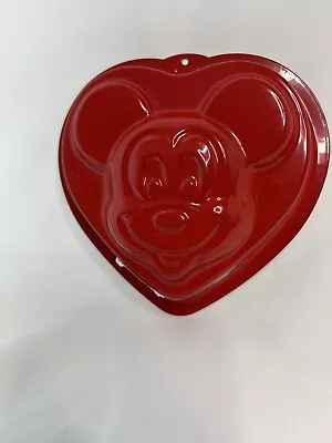 Disney Mickey Mouse Cake Pan Mold Non Stick Red Heart Shaped • $26.91