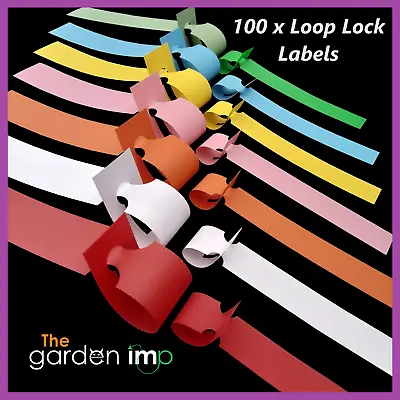 Loop Lock Plant Labels Self Tie Customer ID Marker Name Tags Small & Large | 100 • £6.49