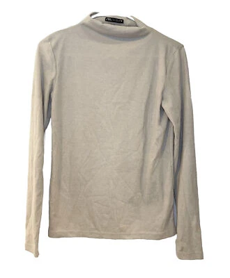 $13.37 • Buy Zara High Neck Viscose Top Tan Beige Neutral Minimalist Stretch Size M