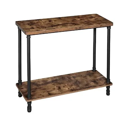 Benjara Wood & Metal Frame Console Table With Open Bottom Shelf - Rustic Brown  • $22.91