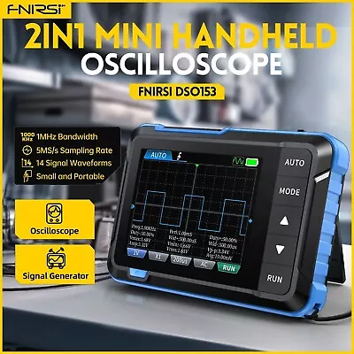FNIRSI Portable Oscilloscope Signal Generator 2in1 1MHz Bandwidth 5MSa/s DSO153  • $44.09