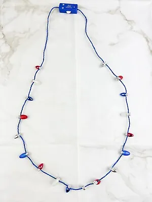LED Flashing Christmas Light Necklace | Holiday Party | Red White Blue | Patriot • $6.95