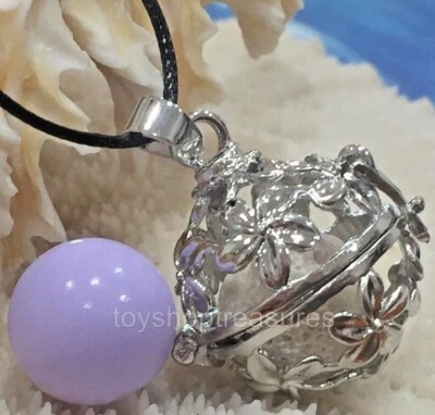 $10.95 • Buy Angel Caller  Harmony Chime Ball & Aromatherapy Diffuser Necklace Lava Purple