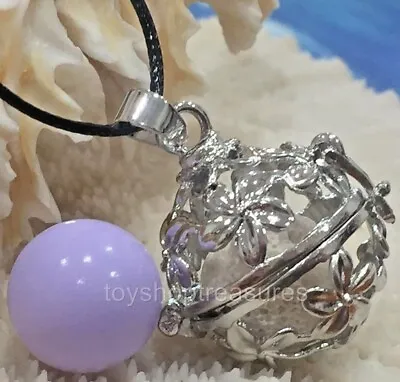 Angel Caller  Harmony Chime Ball & Aromatherapy Diffuser Necklace Lava Purple • $10.95