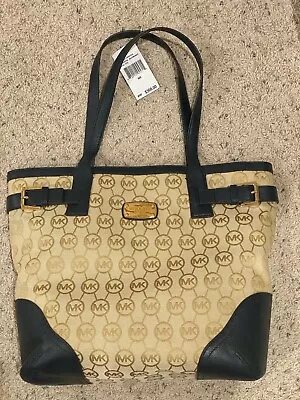 Michael Kors  Women's Purse BG/Cam/Navy Tote Millbrook Large NS Tote $368 • $99.99