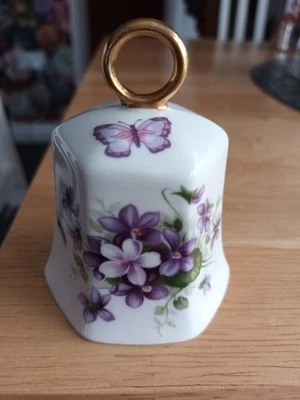 £4.50 • Buy Vintage Aynsley Wild Violets And Butterfly  Bone China Bell With Clanger