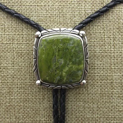 Sterling Silver Square-Shaped Unakite Bolo Tie By Jose Campos + • $285