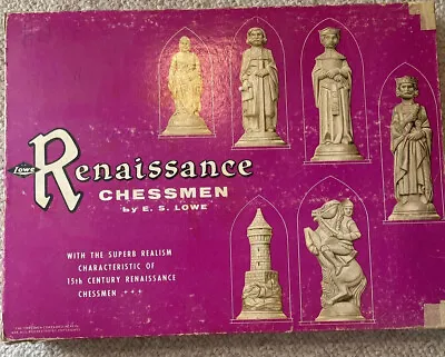 $25 • Buy Renaissance Chessmen Set Vintage Antique Chess Set