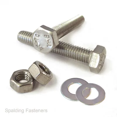 UNF A2 Stainless Steel Hex Bolts Full Hex Nuts & Washers Money Saving Combo • £60.66