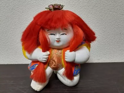 Vintage Kabuki Doll From Japan With Vibrant Red Hair - Collector's Item • $58