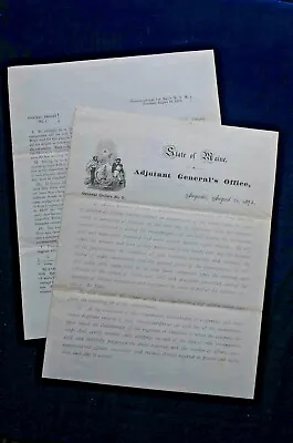1874 State Of Maine Adjutant General's Office General Orders No.9 1874 • $26.99