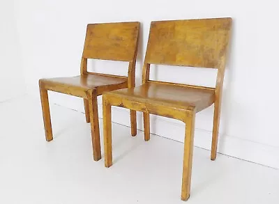 Stunning Pair Vintage Finmar Otto Korhonen & Alvar Aalto Model 611 Chairs • £2200