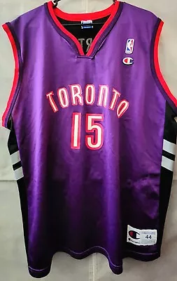 Used Vintage Champion Vince Carter #15  Toronto Raptors Purple Jersey - Size 44 • $16