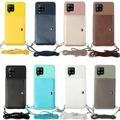 $8.88 • Buy Wallet Phone Case Bag +Strap For Samsung S8 S9 S10 S20 S21 Note 9 20 Plus Ultra 