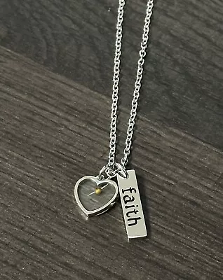 Mustard Seed Heart Mountains Faith Christian Silver Necklace Jewelry • $14.99