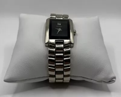 Movado “Valor” Tungsten Steel 98AZ1882 Black Dial Men’s Wristwatch ~ RA • $1111.88