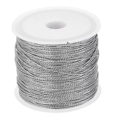 35m/38yards Metallic Cord 1Roll 0.6mm Dia Ornament String Thread Silver • $6.31