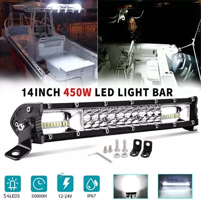 14'' Spreader Led Marine Navigation Deck/Mask Lights Bar Spot Lights Boat 12V • $29.99