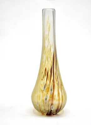 Okra Glass Umbria Design 24cm Tall Iridescent Bottle Vase • £89.99