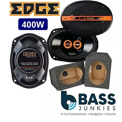 Edge 6x9 400 Watts 2 Way Car Van Shelf Speaker With 6x9 MDF Box Enclousres PAIR • £84.99