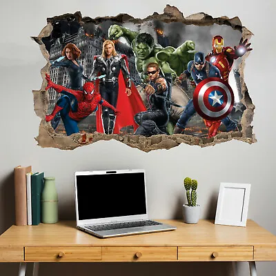 Superheroes Avengers Spiderman Hulk Wall Sticker Art Decal Mural Room Decor 249 • £23.99