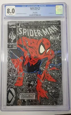 Spider-Man #1 Silver Edition Marvel Comics 1990  CGC 8.0 Graded  Todd McFarlane • $35