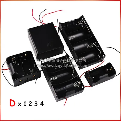 Battery Holder D Size Connector With Wire Cable D X 1 2 3 4 Case Switch Quality • £1.67