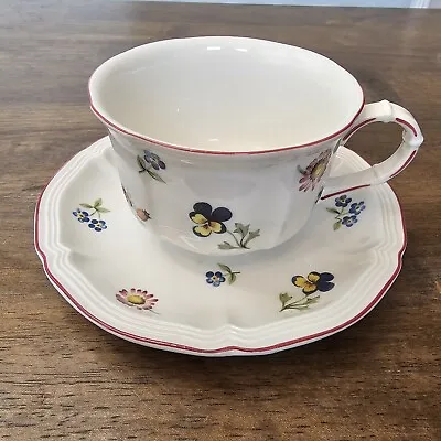 Villeroy & Boch Petite Fleur Cup And Saucer Set 2 3/8  Tall And 3 1/4  Width • $5.99