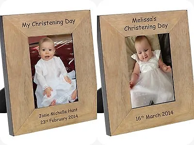 £18.50 • Buy PERSONALISED Picture PHOTO FRAME For CHRISTENING Gifts Present Boys Girls Baby