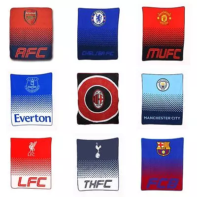 Football Fleece Blankets - Barcelona Chelsea Manchester United Everton & More • £10.99