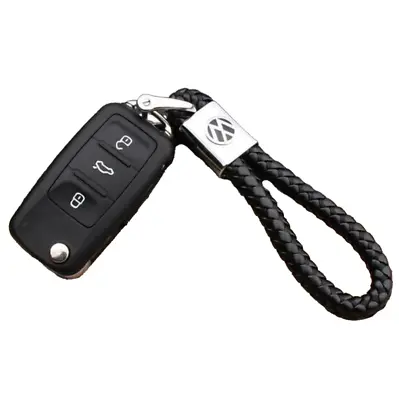 VW VOLKSWAGEN Braided Luxury Leather Keyring Key Chain Gift Car *UK Seller* • $8.40