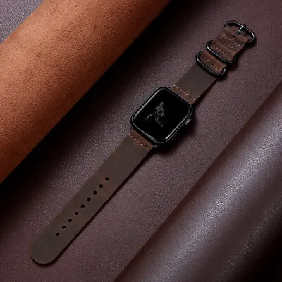 Vintage Leather Apple Watch Ultra 49mm Strap Band For IWatch 45mm 44mm 41mm • $13.99