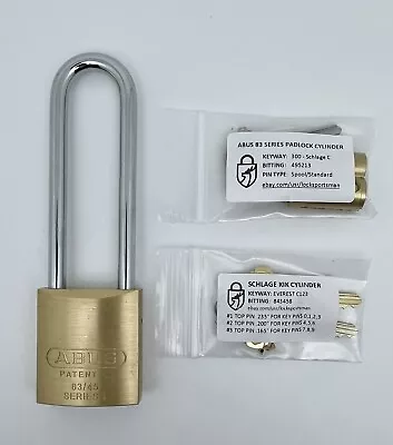 SCHLAGE Everest KIK Cylinder In Abus 83/45 Padlock + Bonus Cylinder; Locksport • $44