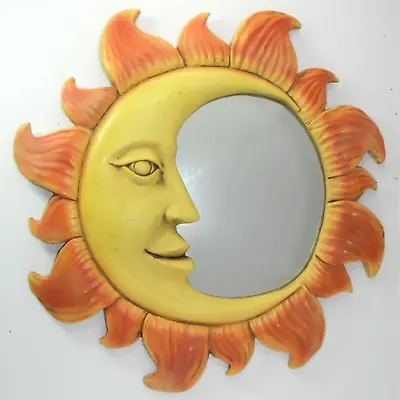 Wall Mirror 11” Sun Man In Moon 3-D Frame • $14.95