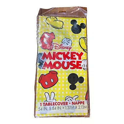 Disney Mickey Mouse Plastic Table Cover Birthday Party Supplies 54”x84” New • $10