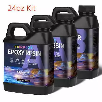 Deep Pour Clear Epoxy Resin 24oz/48oz/96oz/1.5 - 3 Gallons Kit - 2:1 By Weight  • $19.99