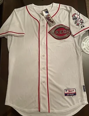 Rare Cincinnati Reds Authentic On-Field Majestic USMC Home Jersey 44/L (NWT/New) • $199.99