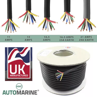 7 CORE Cable 12v 24v Wire (11A 14A 16.5A 21A) Caravan Trailer LED Bulb Lights  • £69.50