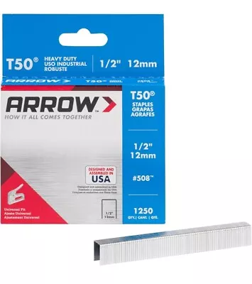 1250-Pack Of Arrow 508 Heavy Duty T50 1/2-Inch Staples Ideal For Upholstery NEW • $6.49