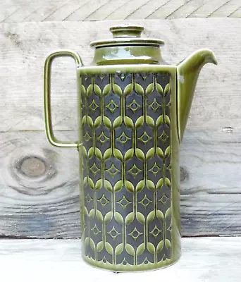 Vintage Original Retro Hornsea Heirloom Pottery Green Coffee Pot Prop Display • £26