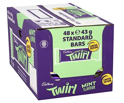 Cadbury Twirl Mint Limited Edition Mint Flavour 43g Box Of 48 Bars • £19.95