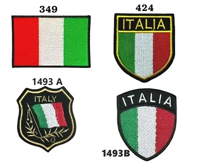 Italy Italian National Flag Sheild Patch Embroidered Iron On Sew On Jeans Fabric • £1.99